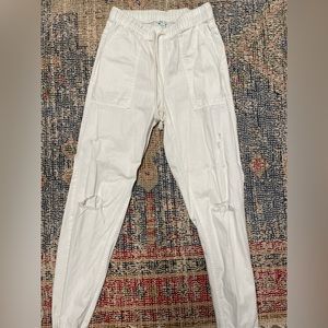 Aerie // White ripped linen pant